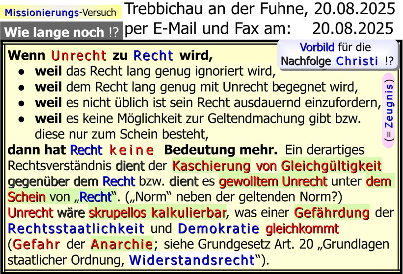 20.08.2025 89. Nachfrage an BOM - 28 Jahre Mobbing, Kirche Mobbing